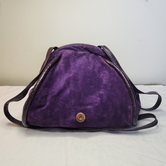 80s Croc Suede Leather Bucket Purse - Picture 7 of 14